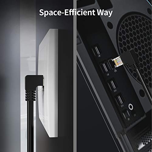 Image of CableCreation Short Cat6 Shielded Extension Cable 1.6FT Down Angle, FTP Cat6 Ethernet Cord Patch Cable, 0.5M / Black