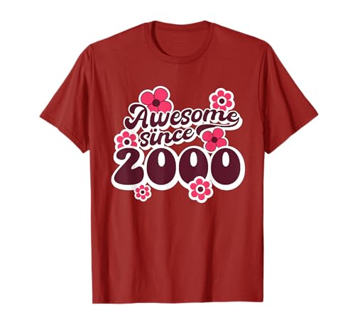 Awesome Since 2000 25th Birthday Hippie Retro Born In 2000 Camiseta