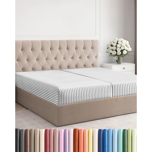 Twin Size Fitted Bed Sheet - Pack of 4 Single Fitted Bottom Sheet Only - Fits Mattress Up to 16" Deep Pockets - Extra Soft, Breathable & Cooling - Hotel Quality, Fade, Shrink & Wrinkle Free