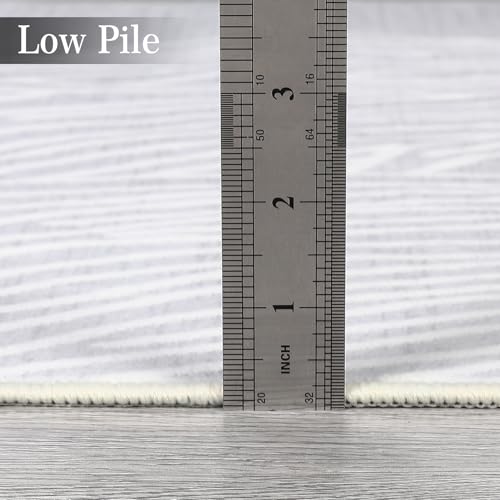 GarveeHome Large Area Rug 10x13 Non Slip Washable Rug Modern Abstract Area Rug for Living Room Soft Indoor Non-Shedding Carpet Low Pile Foldable Thin Rug for Bedroom Nursery Office Grey/White