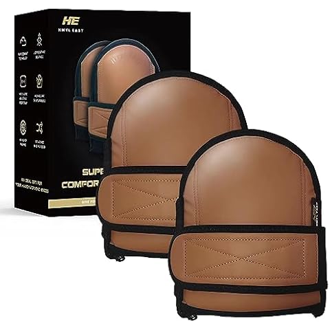 Super Soft Knee Pads for Work, Replaceable Inner Cushion Design, Leather Knee Pads for Construction, Flooring , Gardening, Cleaning, and Garage, Shorts Available rodilleras para trabajo, Beige. Cover