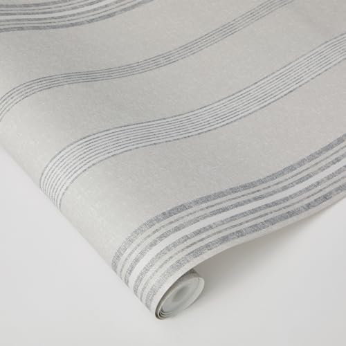 Tempaper x Pure Salt Textured Slate Anatolia Stripe Removable Peel and Stick Wallpaper, 20.5 in X 16.5 ft, Made in The USA by Tempaper - Used condition - Image 4