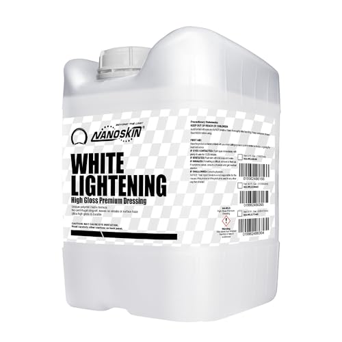 Nanoskin - Nanoskin White Lightening Premium Dressing 5 Gallons – Universal Thick Wipe-On Dressing for Car Detailing | Works on Tire, Vinyl, Rubber, Plastic & Trim | for Cars, Trucks, Motorcycles, RVs & More