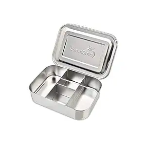 LunchBots Extra Small Protein Snack Box - Extra Small Stainless Steel Food Box with Single Portion Sections - Great for 1-2oz of Nuts, Meat, Cheese and Finger Food - Eco-Friendly, Dishwasher Safe