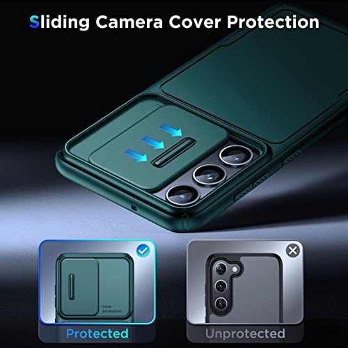 Simtect For Samsung Galaxy S23 Case With Camera Cover [12Ft Military Grade Shockproof] [Anti-Scratch& Anti-Fingerprint]Slim Protective Silicone Bumper Phone Case For Samsung S23 Case 5G 6.1 Inch Green #TOP1