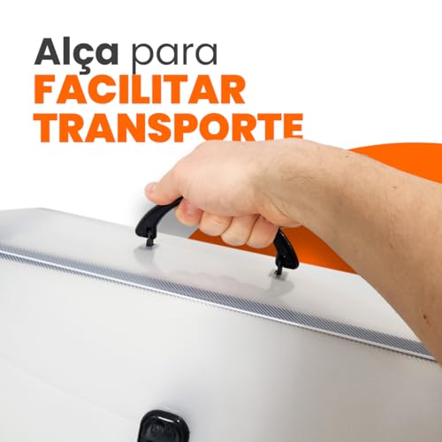 Maleta arquivo Delloplast com 10 pastas suspensas Cristal 0317.h Dello