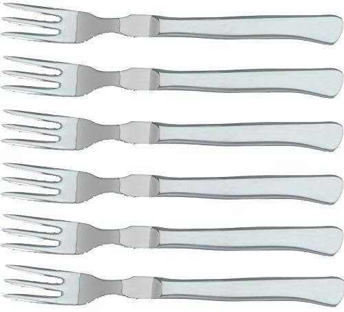 Sonpó Online - Tenedor de mesa con mango de Monoblock, de 9 cm. - Pack de 6 piezas, Hojas de acero inoxidable