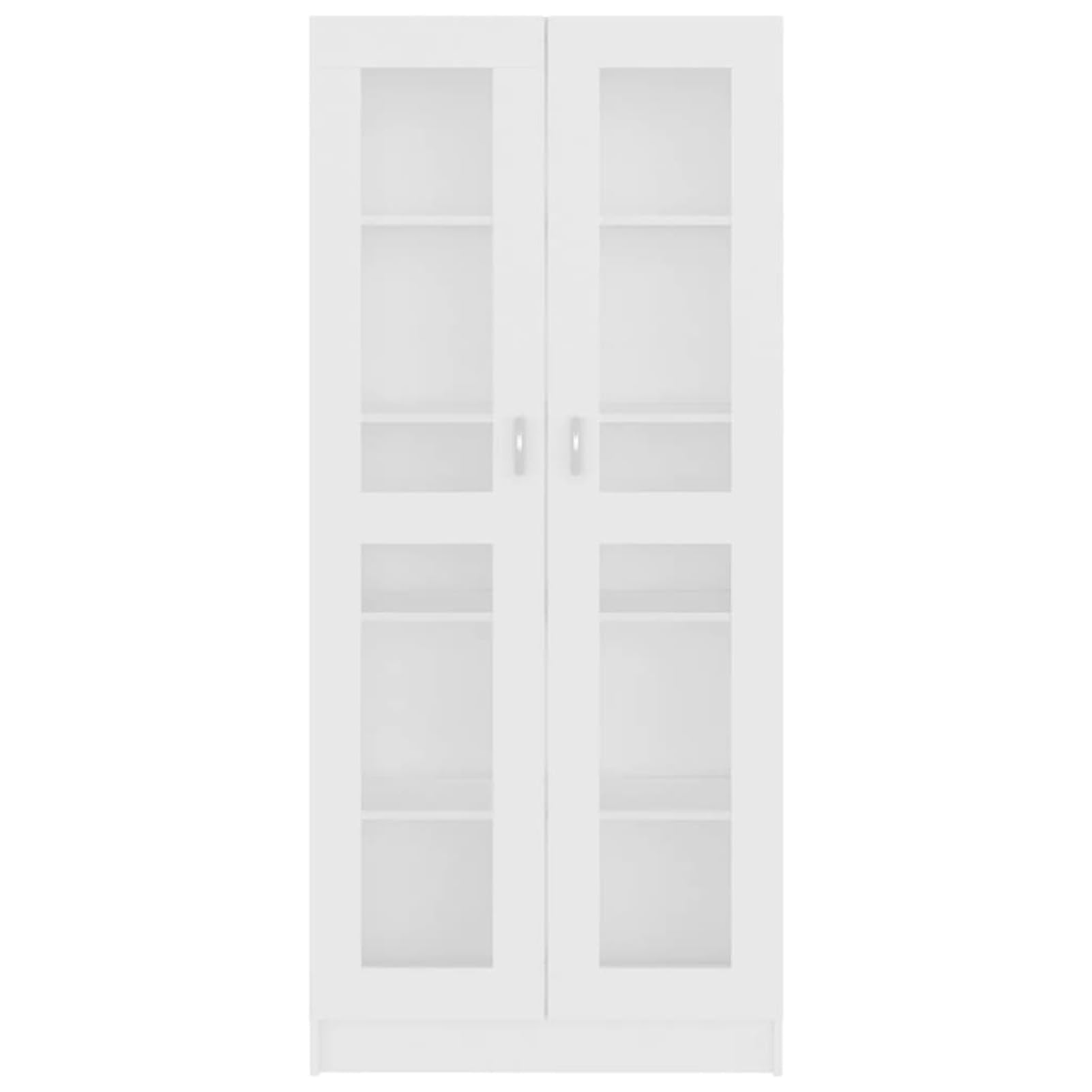 Homgoday Vitrina de Cristal, Vitrina de Salón Aparador,Aparador Cocina, Oficina Archivador, con stantes 2 Puertas de Vidrio Blanco