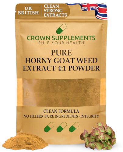 Pure Clean HornGoat Powder | Clean Formula 4.1 Extracts | High Strength Supplement | Crown Supplements UK (100G)