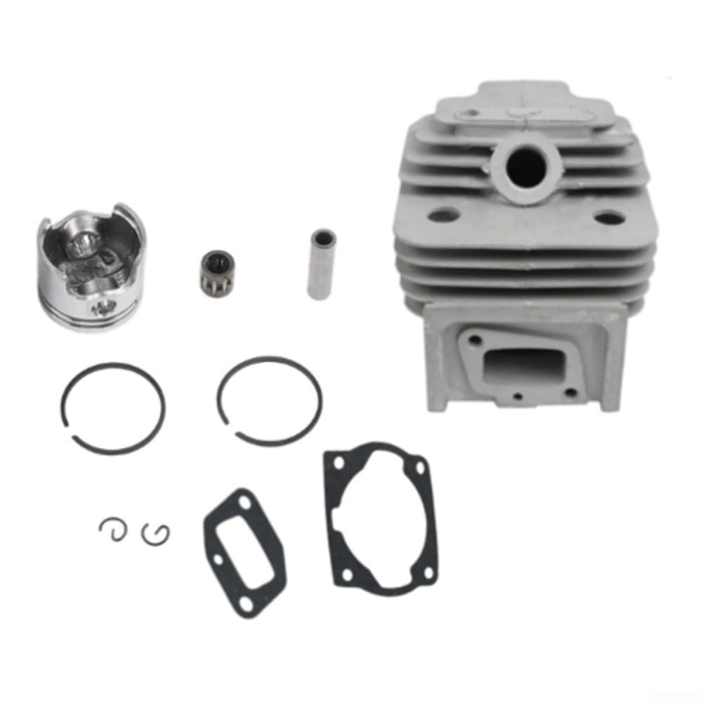Cylindre robuste de 44 mm et kit de piston pour moteur à balais 52 cc 44-5 de remplacement avec construction métallique pour jardins (A)