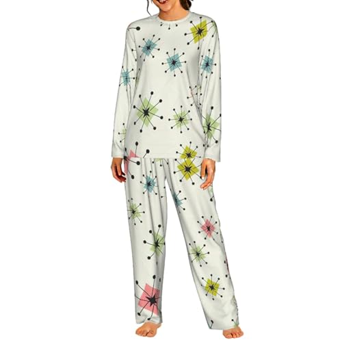 Pyjama assorti à manches longues femme retro Atomic Stars