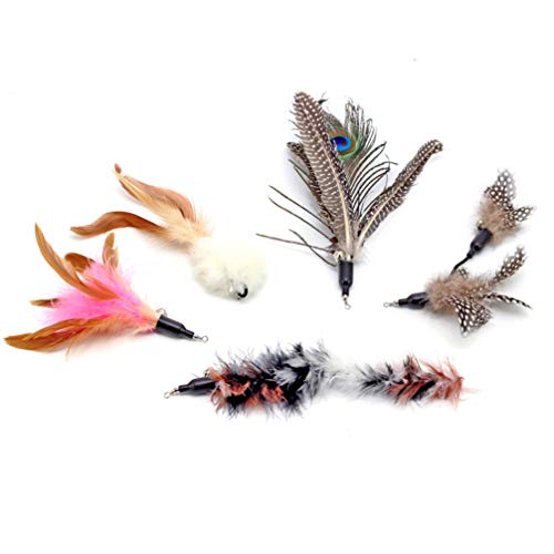 Conjunto de varinhas de brinquedo para gatos Tehaux brinquedo interativo de gato, pena de gato, refi