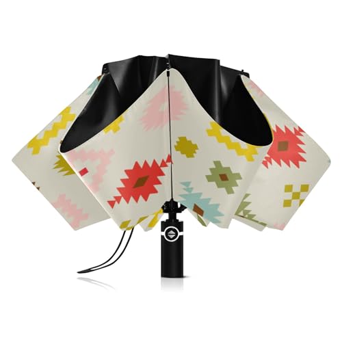 Primitive-Geometric-Pattern-Auto-Folding-Reverse-UmbrellaCompact-Umbrella-Windproof-with-Cover-Bag-Anti-UV-Protection-Travel-Umbrellas-for-Rain-Sun Primitive Geometric Pattern Auto Folding Reverse UmbrellaCompact Umbrella Windproof with Cover Bag Anti UV Protection Travel Umbrellas for Rain Sun