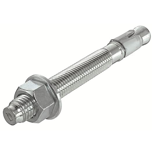 B K JAGAN & CO Zinc Plated Wedge Type -Fully Threaded Design Expansion Anchor Bolts (12 x 100 mm, 20 Pcs.)