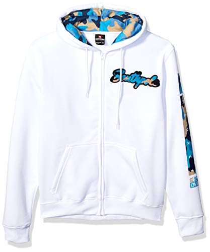Southpole Men's Fleece Full Zip Sweatshirt, Camo White, Large