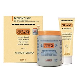 GUAM Seaweed Mud Convenience Economy Pack: Anti-cellulite Body Wrap 1KG + Strengthening Anti-cellulite Gel 250ml, Cellulite Remover Kit, Cellulite Treatment (Original Mud + Classic Gel)