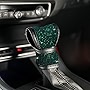 AOCISKA Universal Bling Car Gear Shift Cover,Leather Auto Gear Shift Knob Cover with Glitter Bling Rhinestones,Crystal Car Knob Gear Stick Protector Diamond Car Decor Car Accessories (Green)