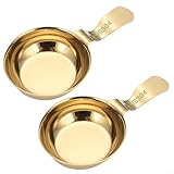 Volakebeing Juego de 2 cucharas coreanas de acero inoxidable 304 y palillos colgantes, resistentes a la corrosión, aptos para lavavajillas, diseño elegante para barbacoa, familia (dorado)