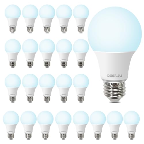 Image of DEGNJU LED Light Bulbs 60W Equivalent, A19 Light Bulb Daylight 5000K 800LM 8 Watt, Non-Dimmable Standard Light Bulbs E26 Medium Base,24 Pack