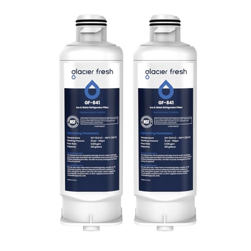 GLACIER FRESH Replacement for DA97-17376B Refrigerator Water Filters, HAF-QIN, HAF-QIN/EXP, DA97-08006C, RF23M8070SG, RF23M8070SR, RF23M8090SG, RF23M8090SR, RF23M8570SR, RF23M8590SG (2 Pack)