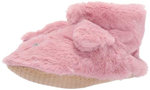 HUE Women's Fluffy Slipper Shue Sock with Grippers, femme fog, Small