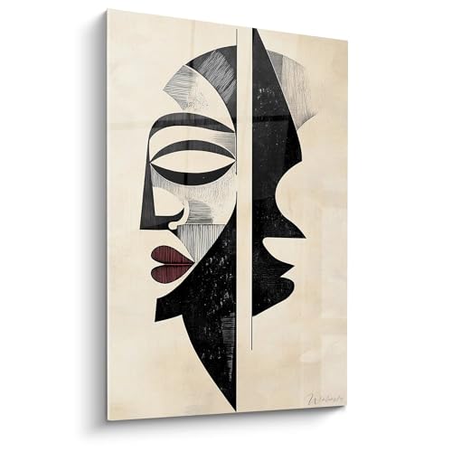 Tableau abstraction africaine noire 180x100 cm Alu Dibond brossé décoration murale salon Walensky