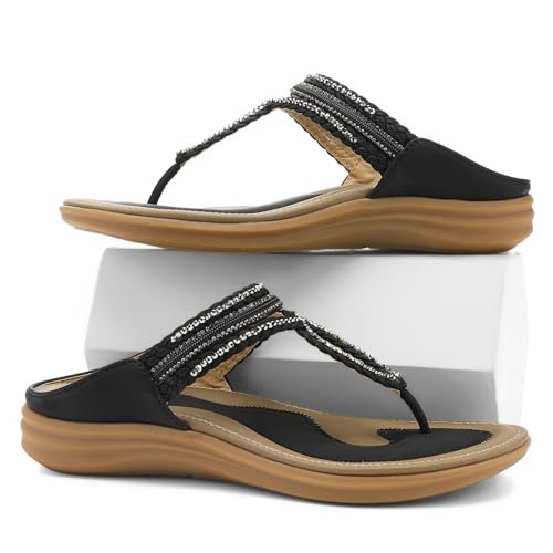 Image of UBFEN Womens Slides Walking Sandals Comfortable Platform Slip On Dressy Summer