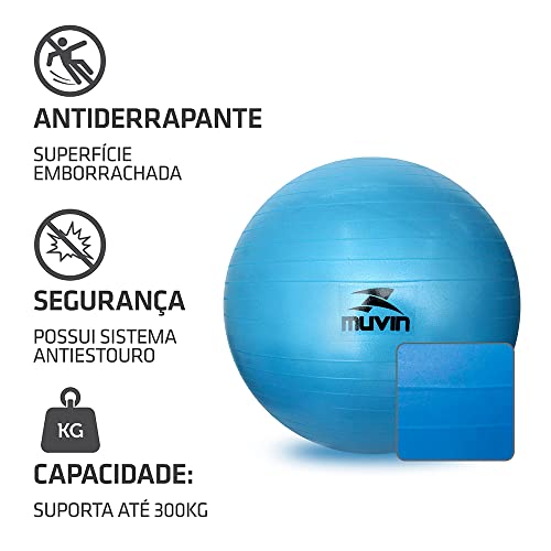 Kit com 2 Bolas de Pilates – 65cm e Overball - Antiestouro – Suporta até 300kg – Com Bomba – Ginásti