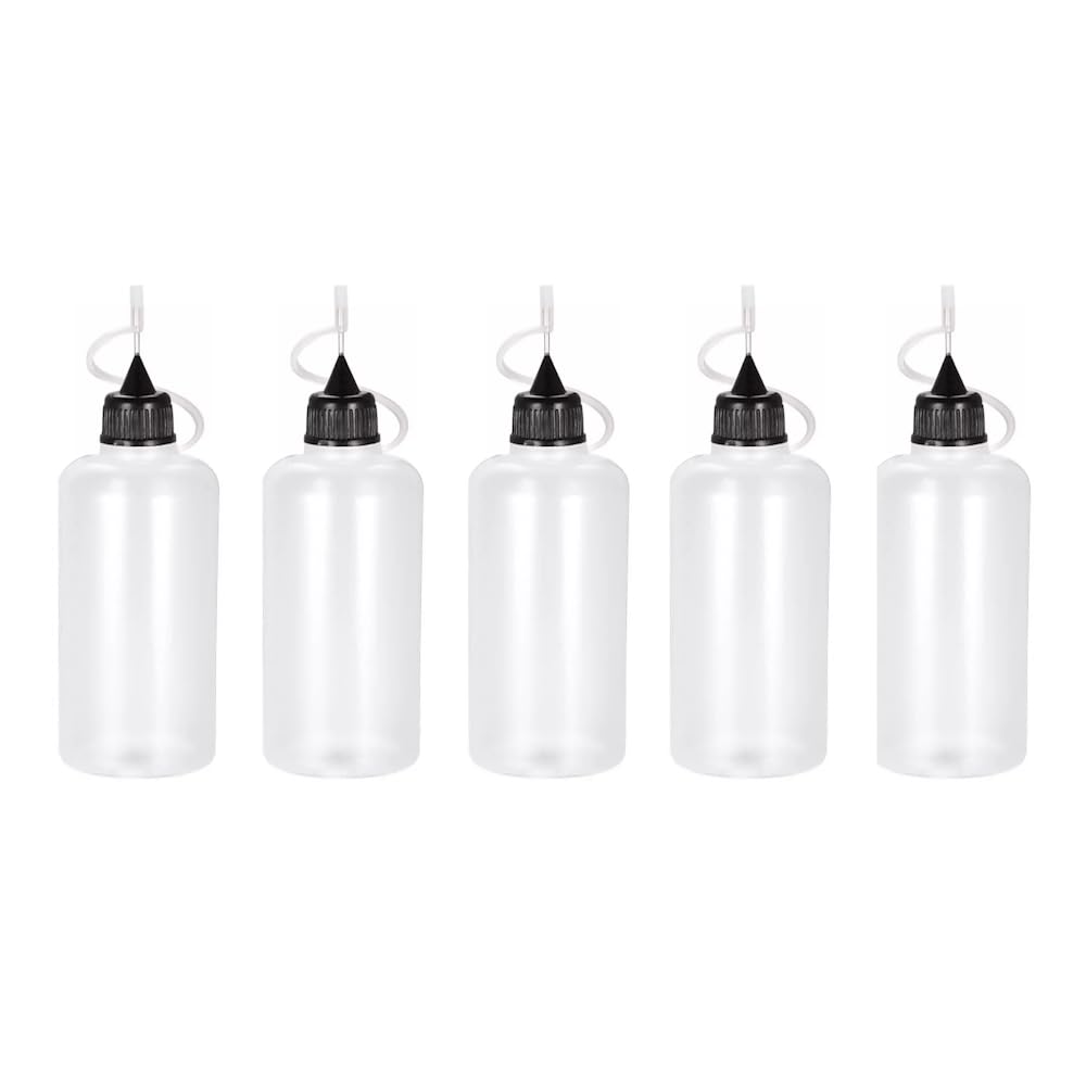 Wizard Vapes Black 5 X Empty Plastic Squeezable Liquid Dropper Filling Bottles E-Juice Quiling Oil Needle Tip Ldpe (, 50Ml)