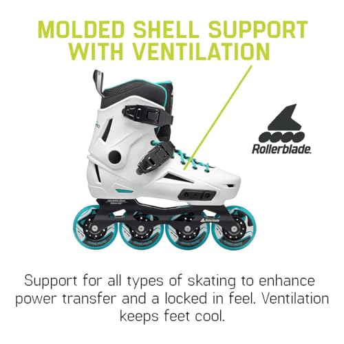 Image of Rollerblade Lightning Women's Urban Inline Skate, White and Aqua