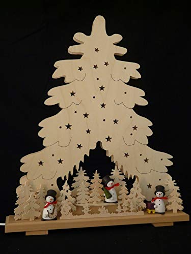 Coffre au trésor Rudolphs avec arche et bonhomme de neige 44x51cm