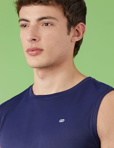 Image of Amazon Brand - Symbol Men's Polyester Color Block Active Regular Fit Sports | Round Neck | Sleeveless T-Shirt