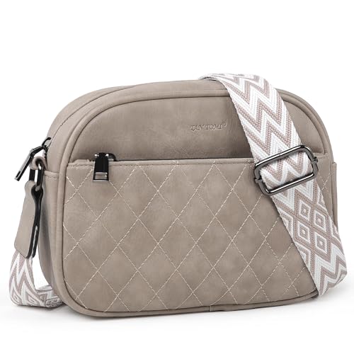Image of TANTOMI Crossbody Purses for Women Leather Purse Shoulder Handbags with Wide Strap, Small Crossbody Bags for Women Travel