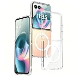 STARRYNOVA Etui kompatybilne z Motorola RAZR 60 Ultra/RAZR 70 Ultra, obudowa z magnetycznym ładowaniem bezprzewodowym TPU magnesy z TPU tylna część PC odporna na zarysowania, przezroczysta