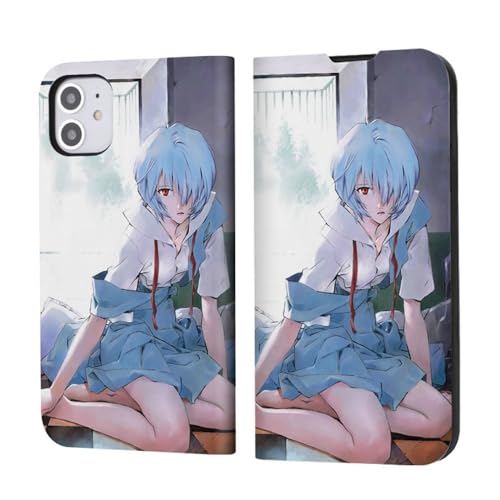 新世紀エヴァンゲリオン 用の IPhone 17 スマホケース 17pro 携帯カバー EVA 手帳型 16 plus 15 Pro 14 用 アニメ携帯ケース 横置きスタンド機能 放熱性 着脱しやすい 全面保護 カメラ保護 衝撃吸収(A15,IPhone