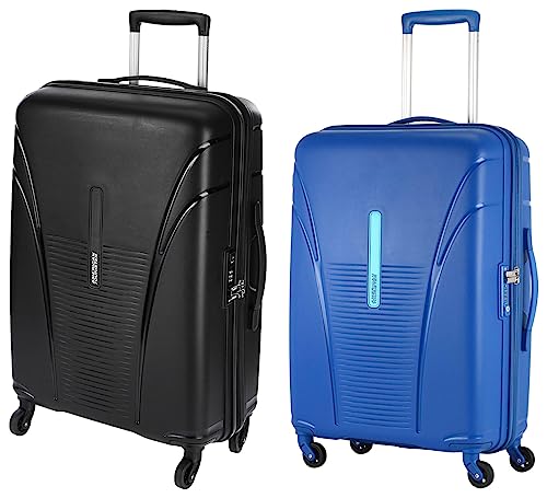 Image of American Tourister Polypropylene (PP) Ivy 68 Cm Medium Hard 4 Spinner Wheels Luggage /Trolley Bag Ivy 68 Cm Medium Blue Hard Luggage /Trolley Bag