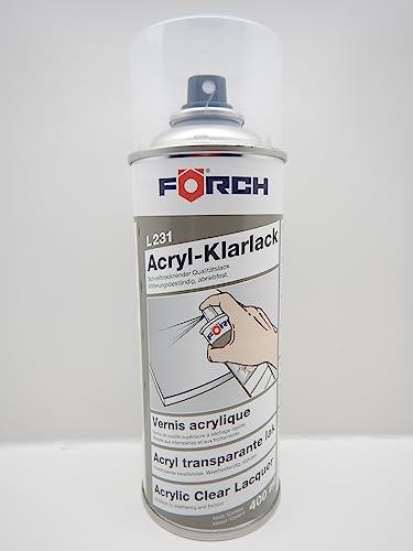 Förch 1K L231 ACRYL KLARLACK LACK VERGILBUNGSFREI SPRAYDOSE LACK VERSIEGELUNG (1)