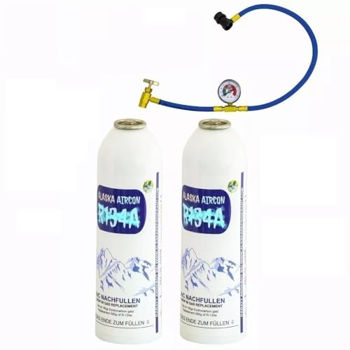 EasyKlima Kit Recharge Clim Voiture R134a/R12 + Gaz Extra – Avec Manomètre, Pour Véhicules 1995-2016