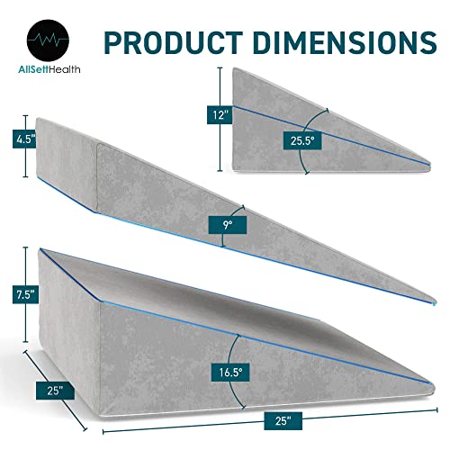 Memory Foam Bed Wedge pillow for sleeping – 3 In 1 Support - Adjustable to 4.5, 7.5 & 12 Inches – Combination Zipper Technology | Acid Reflux, Anti Snore, Machine Washable - Image 6