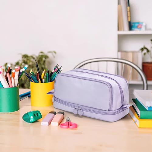 Image of Large Pencil Pouch, Special Preppy Aesthetic Pencil Case with Compartments, Pencil Bag Big for School Teens Office College Girl Boy Men Women Adult