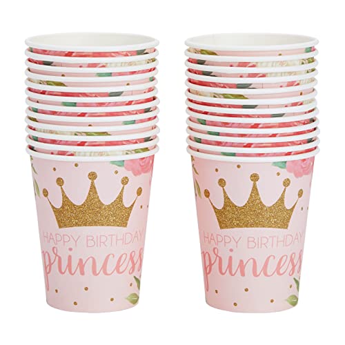 194 Pieces Princess Birthday Party Decorations, Pink Dinnerware Set With Plates, Napkins, Cups, Tablecloth, Cutlery, Banner, And Hats (Serves 24) #TOP6