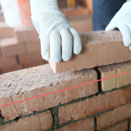 Unomor cuerda de nylon para construcción y albañilería, cuerda trenzada rojo, resistente, 2 rollos 0.195kg para uso en sitios de construcción y jardinería miniatura 6