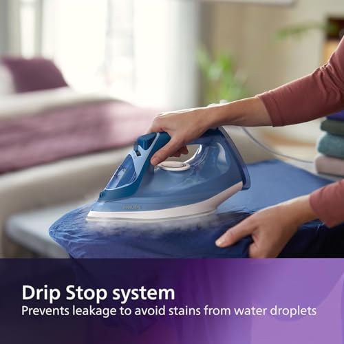 Philips Perfect Care 3000 Series Steam Iron - 1250 W power, 40 g/min continuous steam, 200 g steam boost, 300 ml water tank, blue (DST3031/20) - Image 5