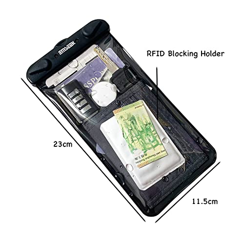 Waterproof Boarding Pass Bag Passport Holder Travel Organizer Wallet Waterproof Pouch Dry Case for Phone Car Key Fob Walkie Talkie Credit Vaccine Card Cash ID(Black)3