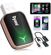 Dyazo 2-in-1 Wireless Car Adapter for Apple CarPlay & Android Auto | Plug & Play Bluetooth Connec...