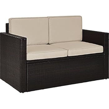 Alternative view of Crosley Furniture KO70092BR-SA Palm Harbor Outdoor Wicker Loveseat, Brown with Sand Cushions