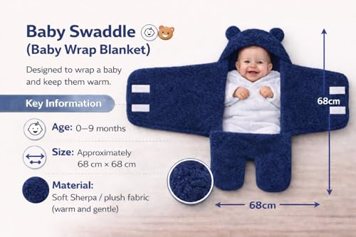 Image of BRANDONN Baby Blanket Newborn Combo Gift Pack of Swaddle Wrapper, 0-9 Months, Length 68 cm x Width 68 cm, Pack of 2 Pcs.