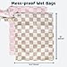 Tiny Twinkle Mess Proof Wet Bags | 2-Pack Reusable Waterproof Wet Bags for Swimsuits | Baby Clothes | Travel & Diaper Bag (Pink, Brown Checkers)