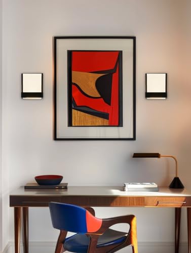 Image of Kira Home Everett 7 inch Modern 8W Integrated LED (40W eq.) Bathroom /Wall Light, Rectangular Acrylic Lens, Energy Efficient, Eco-Friendly, 3000k Warm White Light, Black Finish