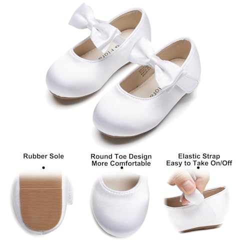 Image of Felix & Flora Toddler Flower Girl Dress Shoes - Girl Ballet Flats Party School Shoes Wedding